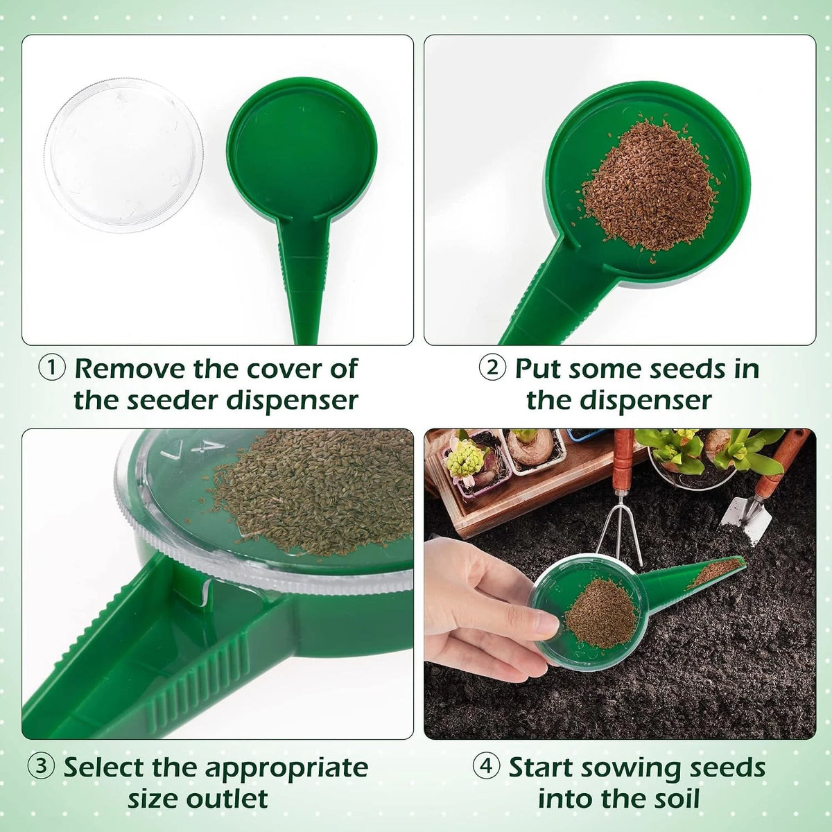 2 Pieces Handheld Seed Spreader Tool for Tiny Seeds