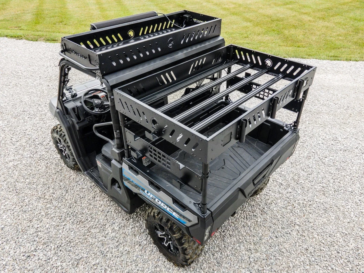 SuperATV Bed Rack for CFMoto UForce 1000 (2019–2023) - 2 Cube Lights, 1 Shelf