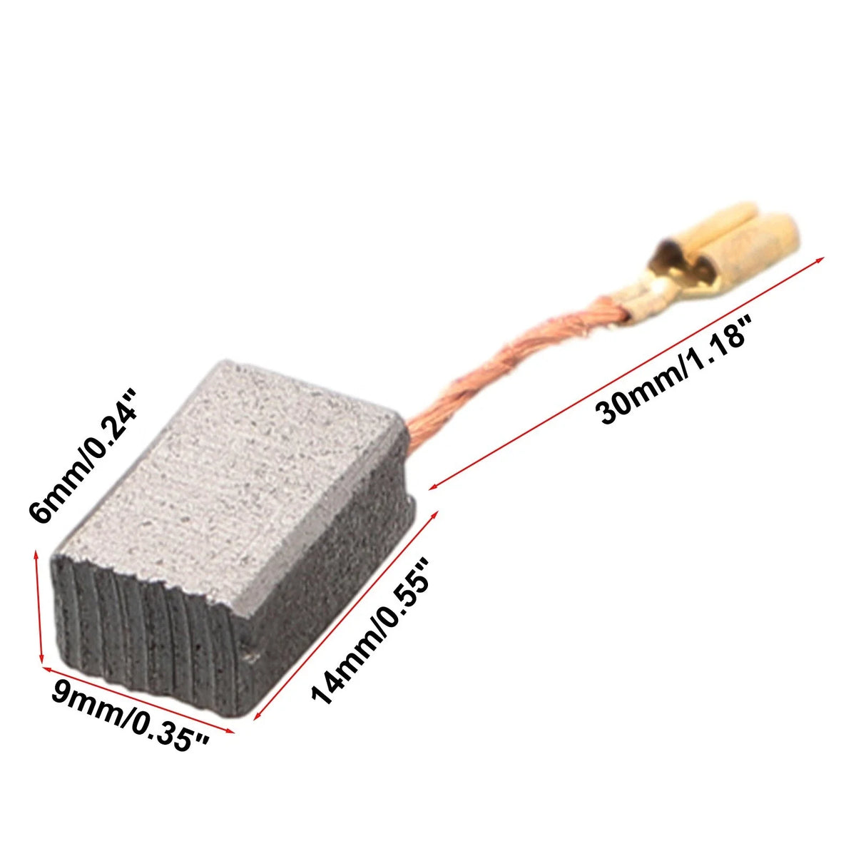 Carbon Brushes for Power Tools 14mm x 9mm x 6mm (Set of 2)