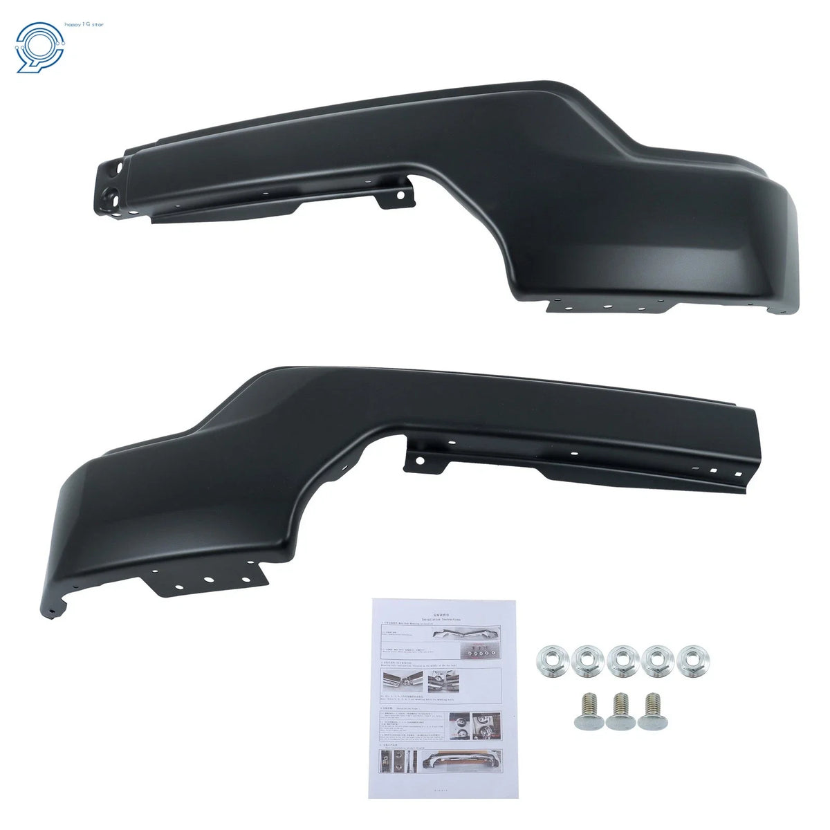 Black Steel Split Front Bumper for GMC Sierra 1500 (2019–2021)
