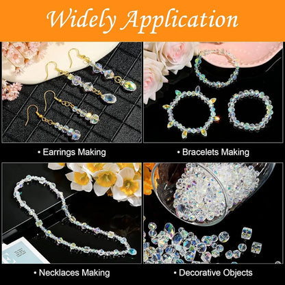800 Pcs Crystal Glass Beads Bulk - Large AB Color