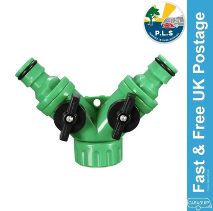 2X PLS Tap Hose 2 Way Splitter Connector for Garden Watering ES2330