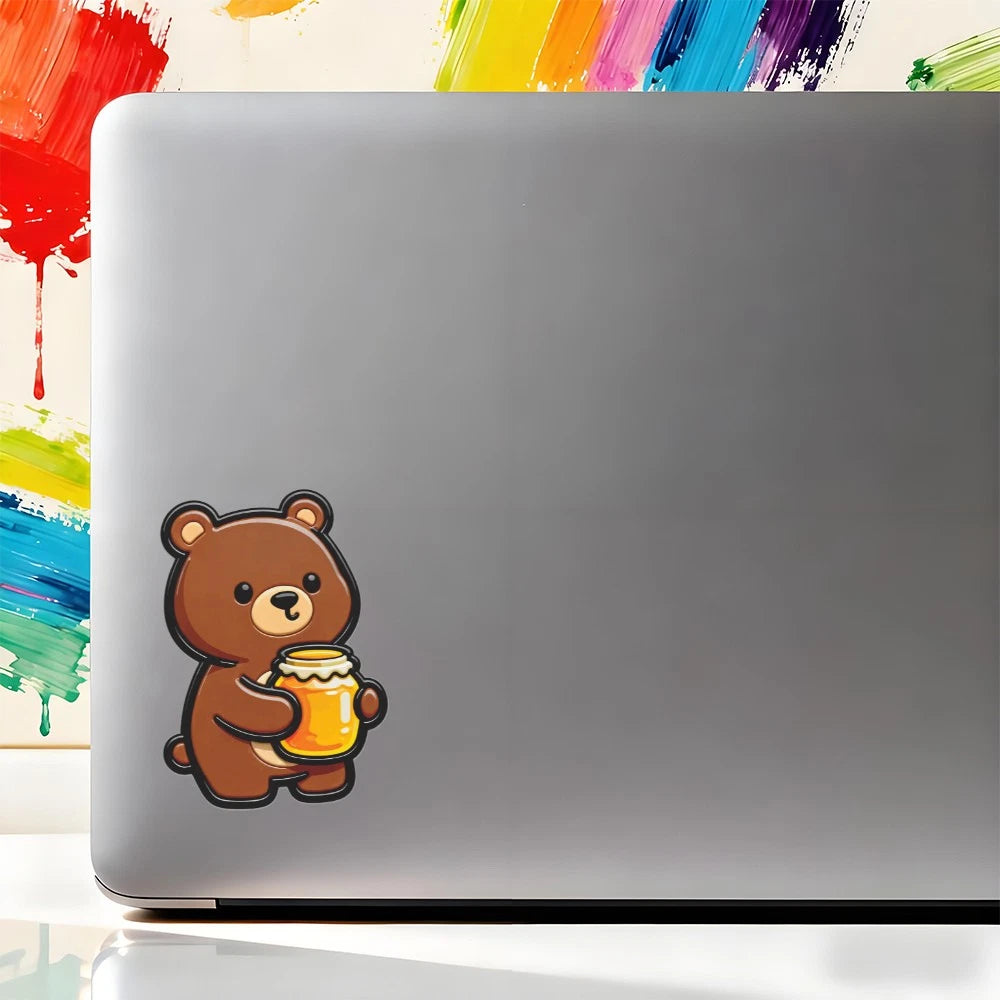 Cute Bear Stickers for Car, Laptops, Water Bottles - Customizable Vinyl
