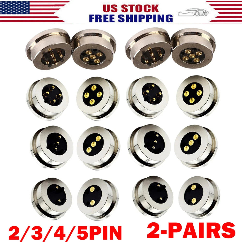 2 Pair Spring-Loaded Magnetic Pogo Pin Connector for
