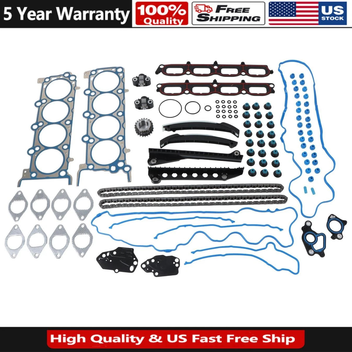 Timing Chain Kit & Head Gasket Set for Ford F-150 F-350 (2004–2006) 81206642, TK6054L, TK6068