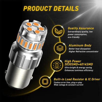 Set of 2 AUXITO LED DRL Bulbs for Turn Signal Light (1156, 7506)