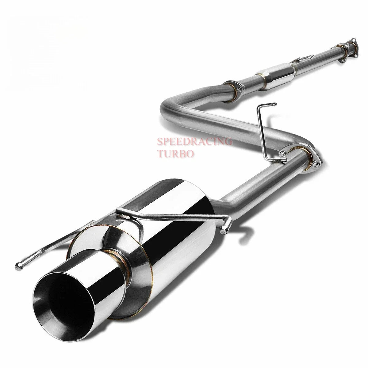 4" Rolled Tip Stainless Catback Exhaust Muffler for Honda Prelude H22A4 BB6