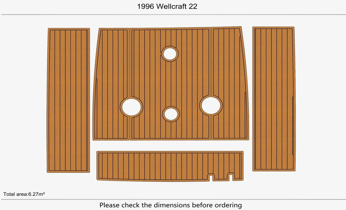 EVA Teak Deck Flooring Pad for Wellcraft 22 Seadek (1996)