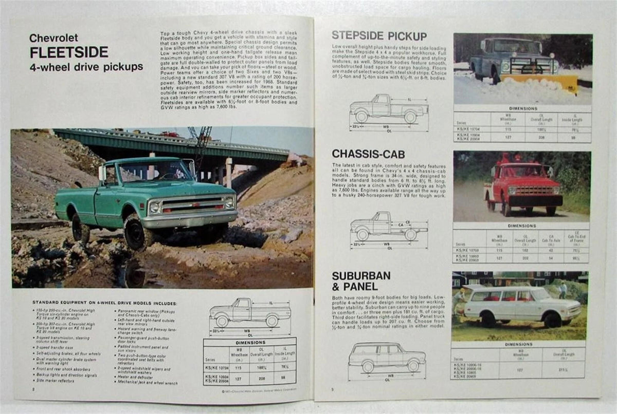 Sales Brochure for Chevrolet Trucks 4-Wheel Drive (1968)