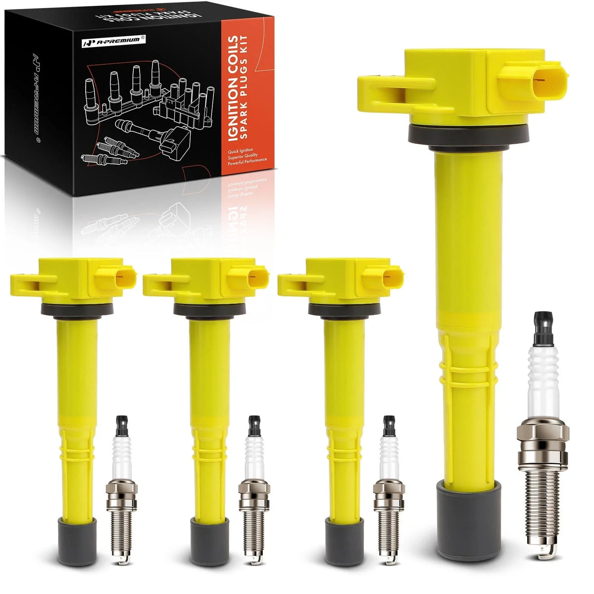 Set of 4 Ignition Coils & Iridium Spark Plugs for Honda CR-V Civic (2007–2011)