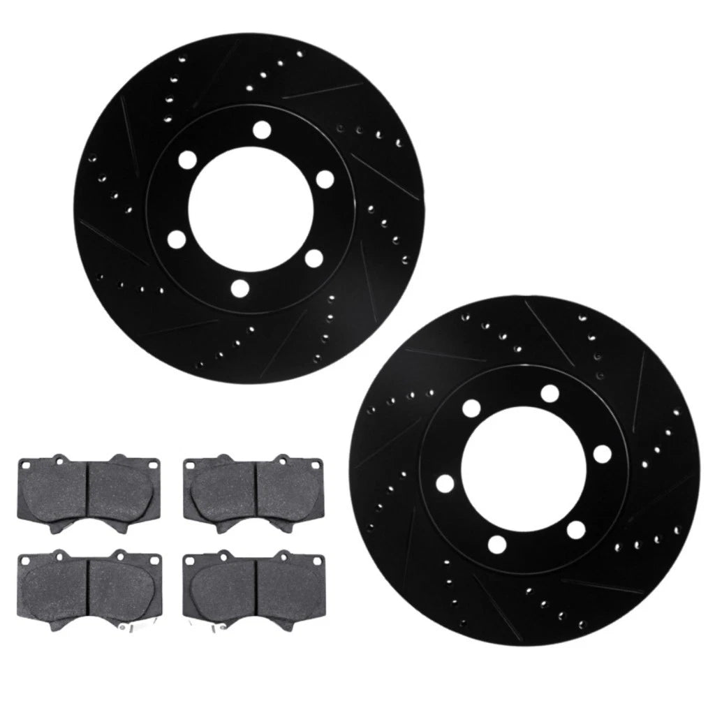 Brake Rotor Set for Toyota Tundra (2000–2006) ALX-PAU-DF-8412-76014-CLA1 Drilled Slotted