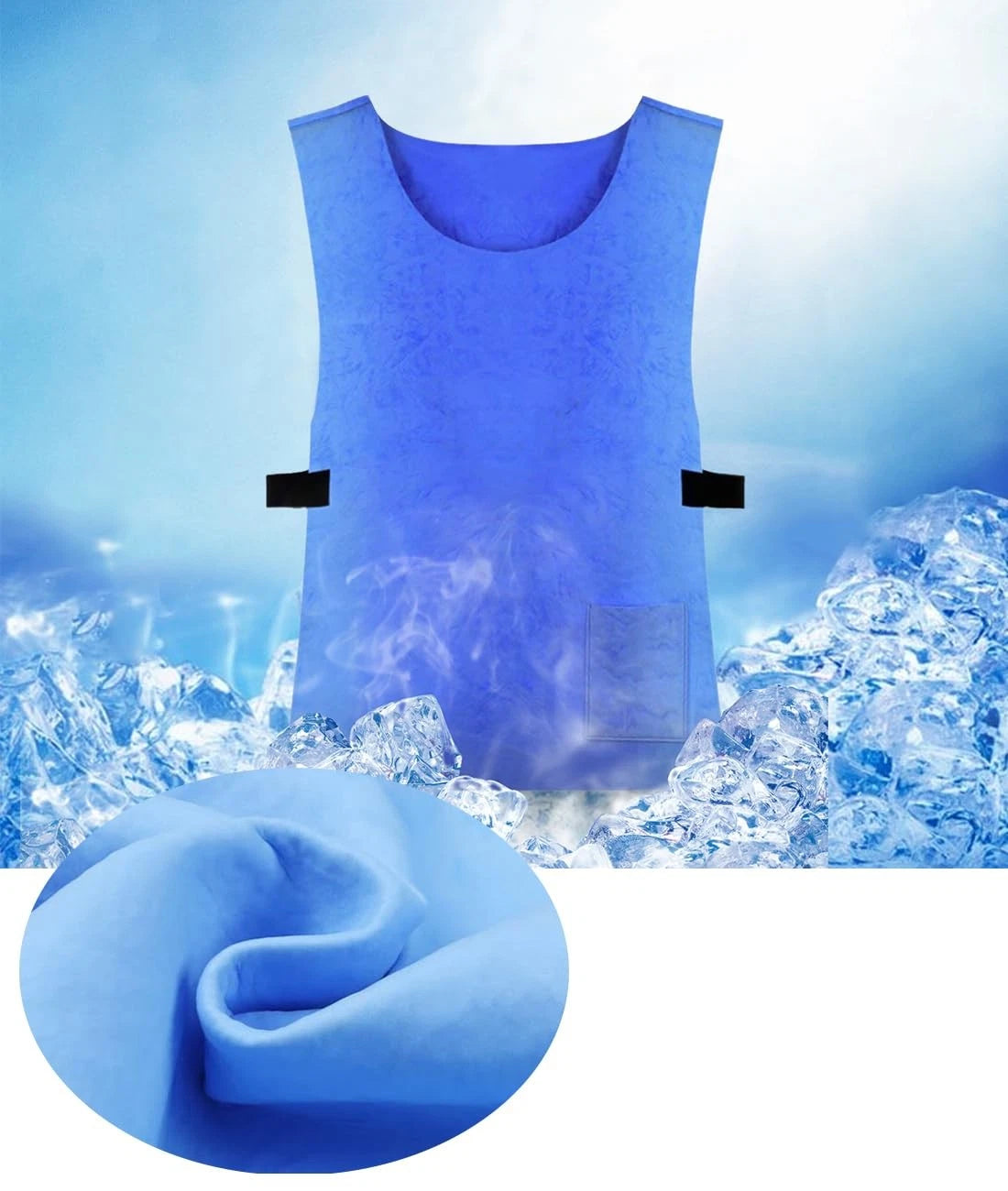 Cooling Vest for Men and Women - Adjustable Cold Sports, Large, Blue