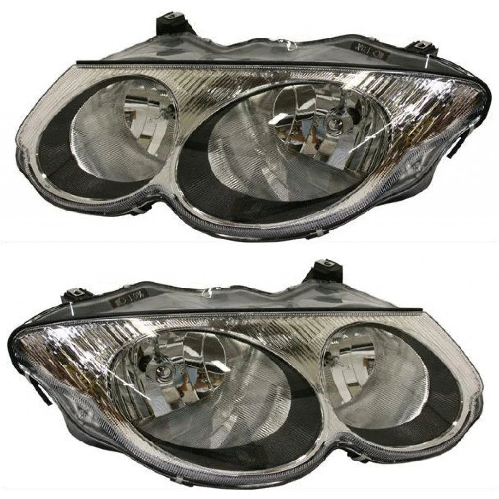 Headlight Assembly Pair for Chrysler 300M (1999–2004) PLX-M0-USA-20-5806-00-CL360A70, CH2502126, CH2503126