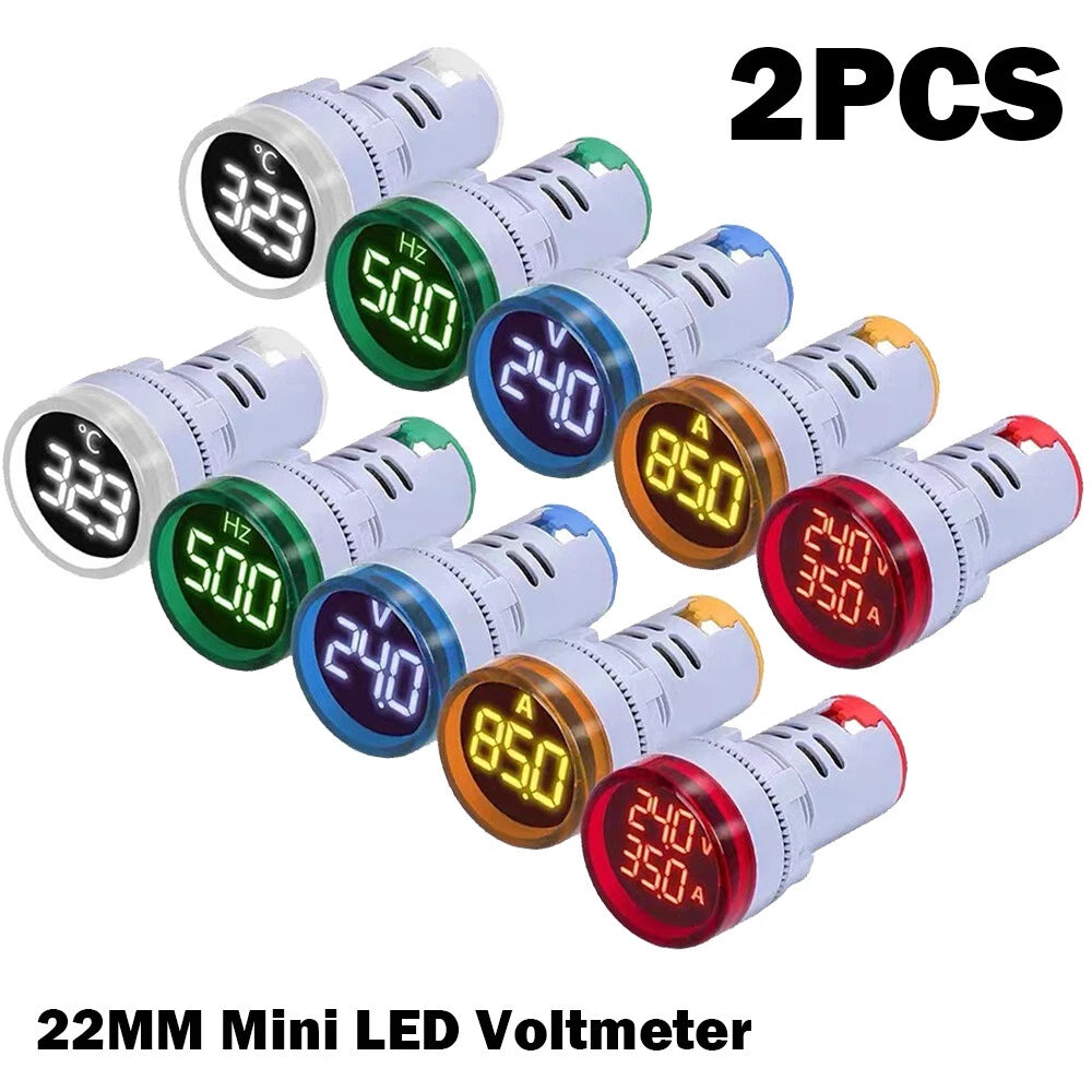 2X Mini LED Voltmeter Digital Display Voltage Meter DC 6-100V