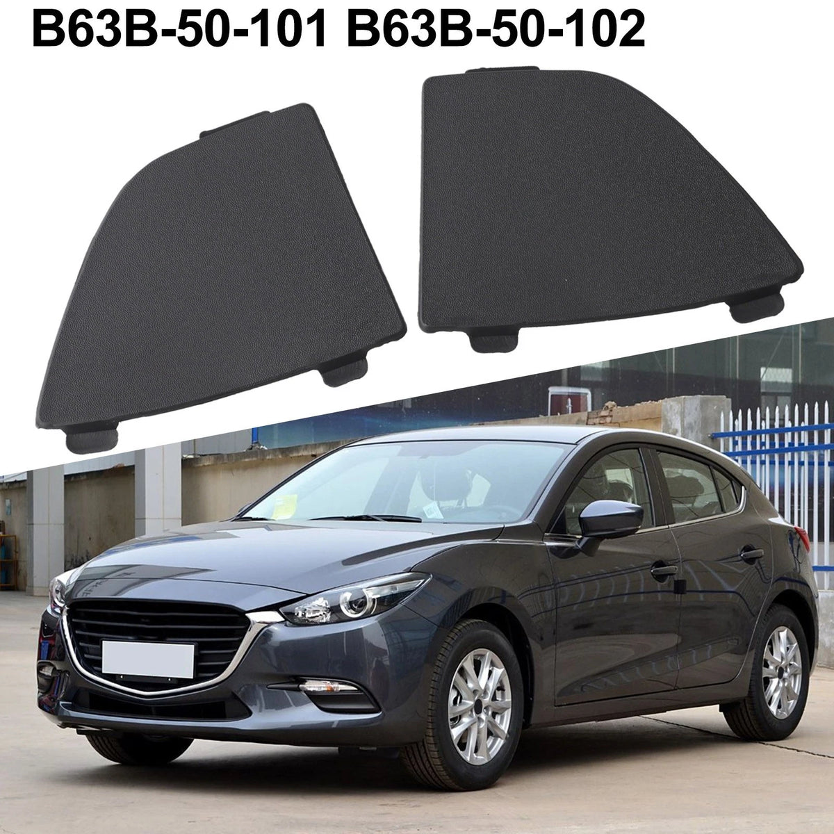 Tow Hook Covers for Mazda 3 (Compatible with Front Grille Assembly)
