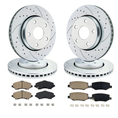 Set of 4 Drilled Brake Rotors & Ceramic Pads for Jeep Wrangler JK (2007–2017)
