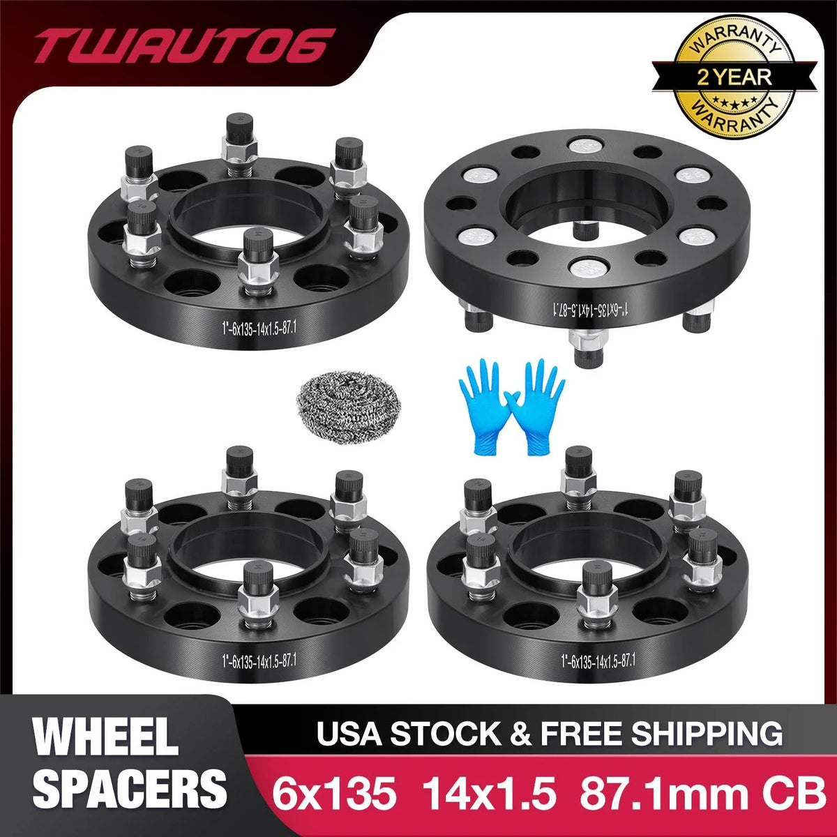 1" 6x135 Wheel Spacers for Ford Expedition F-150 Navigator (2015–2024)