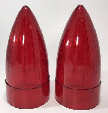 Pair Replacement Tail Light Lenses for 1959 Cadillac with Amber Red Set