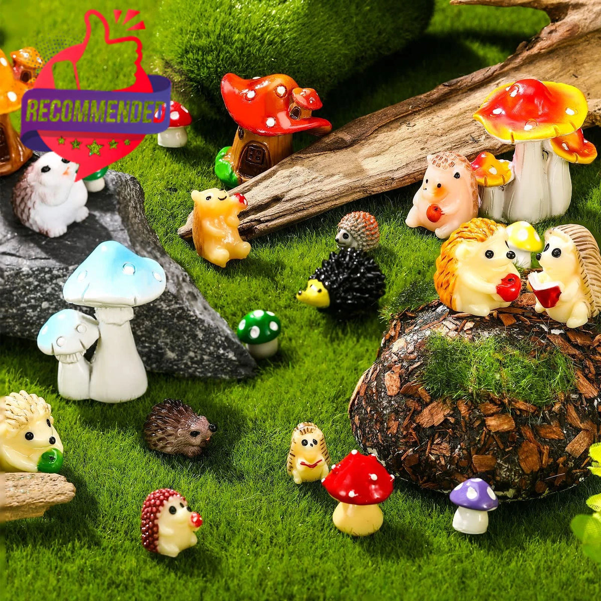 30 Pcs Fairy Outdoor Garden Accessories Resin Mini Multicolor