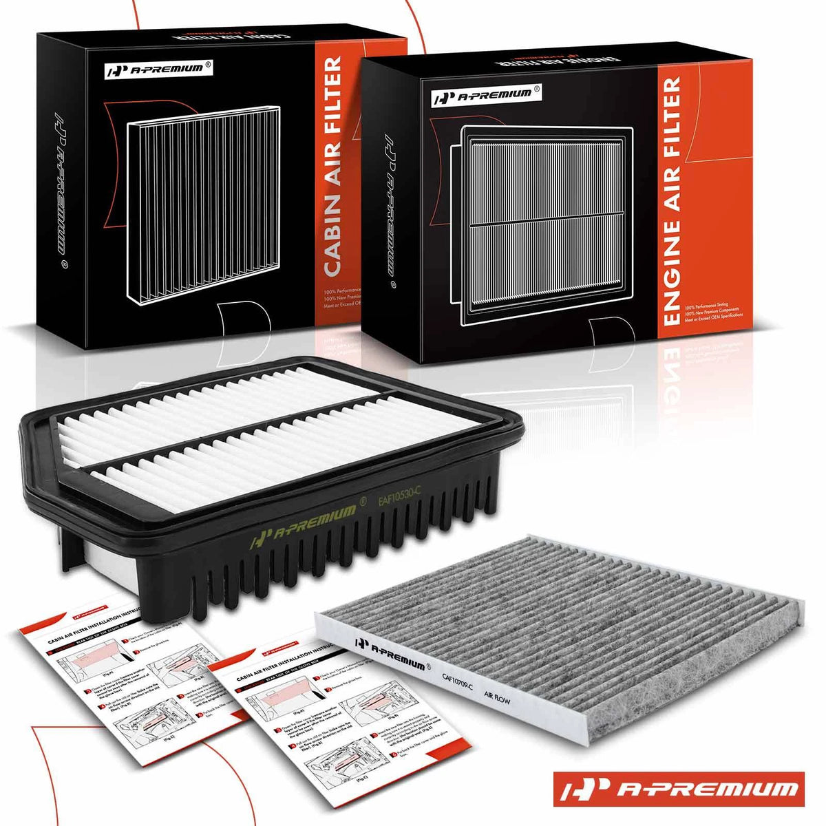 Set of 2 Engine and Cabin Air Filters for Hyundai Tucson Kia (A5187, CAF1820P)