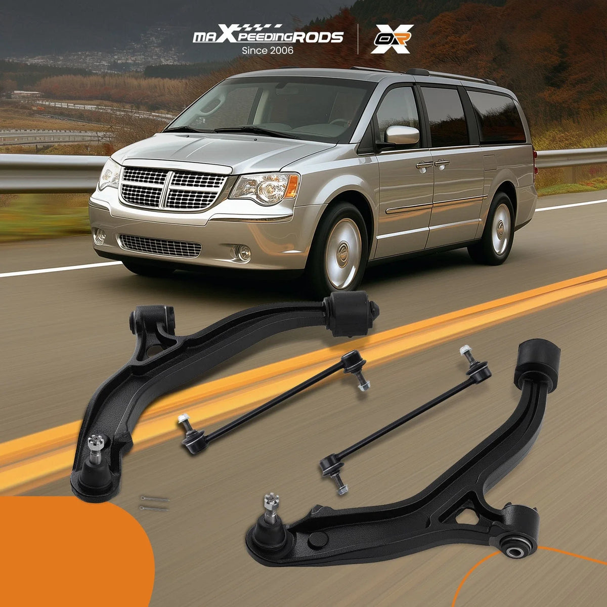 Set of 4 Lower Control Arm Sway Bar Links for Dodge Grand Caravan (2001–2007)