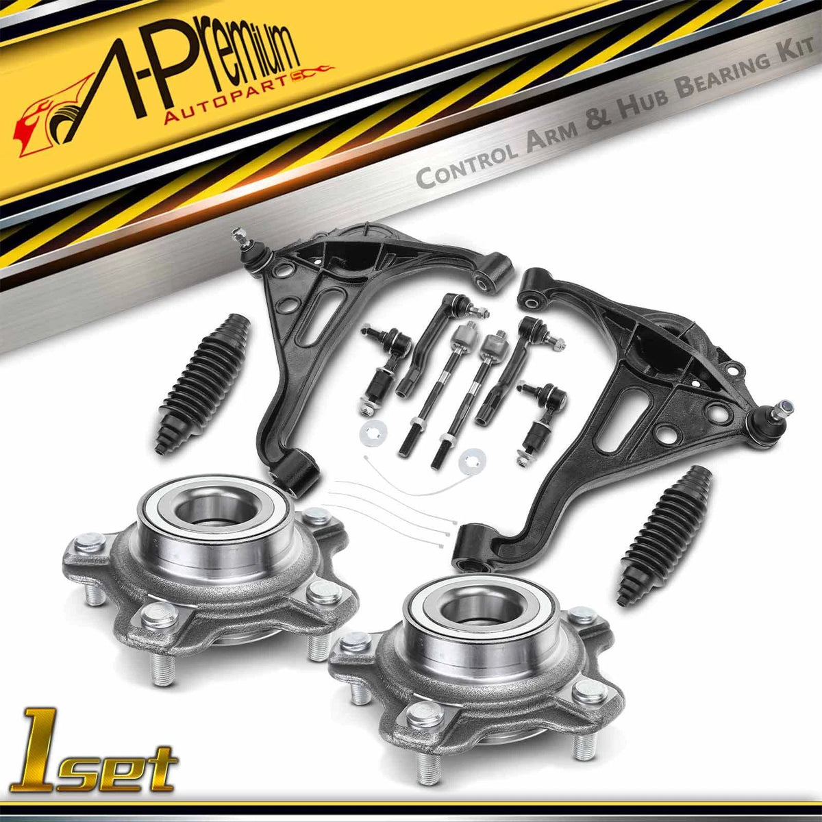 Set of 12 Front Lower Wheel Hub & Control Arm for Chevrolet (VKBA6872, 513193)