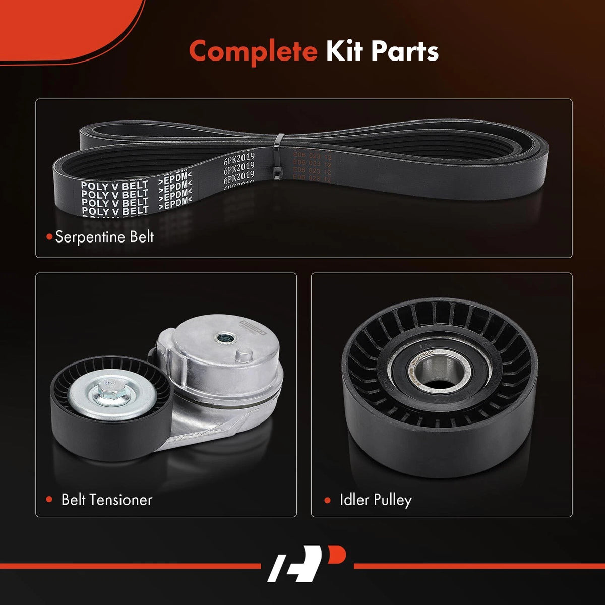 3X Serpentine Belt Drive Component Kit for Volkswagen Routan (2009–2010)