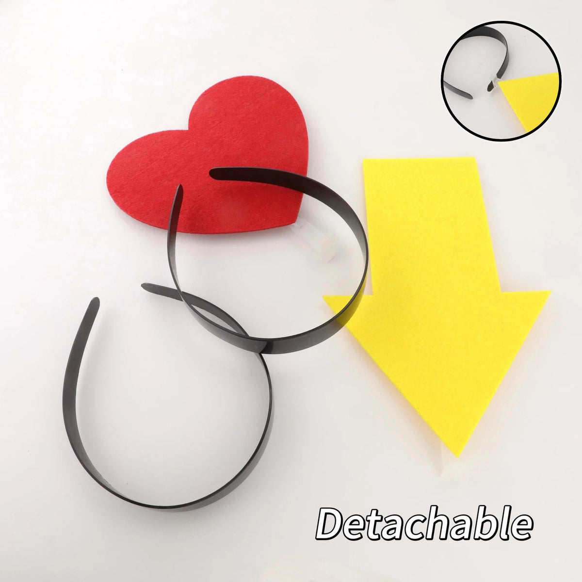 2X Cupid Yellow Arrow & Red Heart Headbands for Fun Costume Accessories
