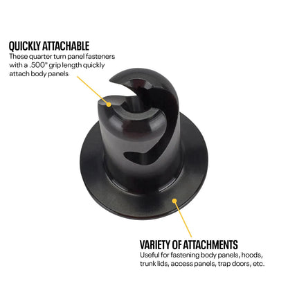 Pack of 10 Black Aluminum Quarter Turn Panel Fasteners 91007153
