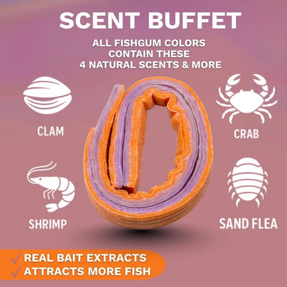 Saltwater Fishing Bait Strips Real Shrimp, Crab, Clam Scented Cut Bait