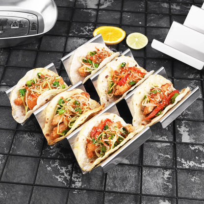 Set of 4 Taco Holders for Universal Use (Stainless Steel)