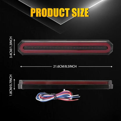 Red/Amber 5" 9" Oval LED Truck Trailer Stop Turn Tail Brake Light (Flowing DRL)