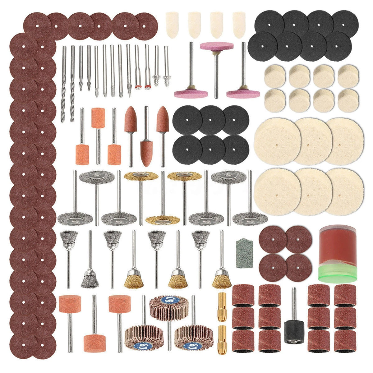 Set of 350 Metal Rotary Tool Accessories for Grinding Sanding Polishing