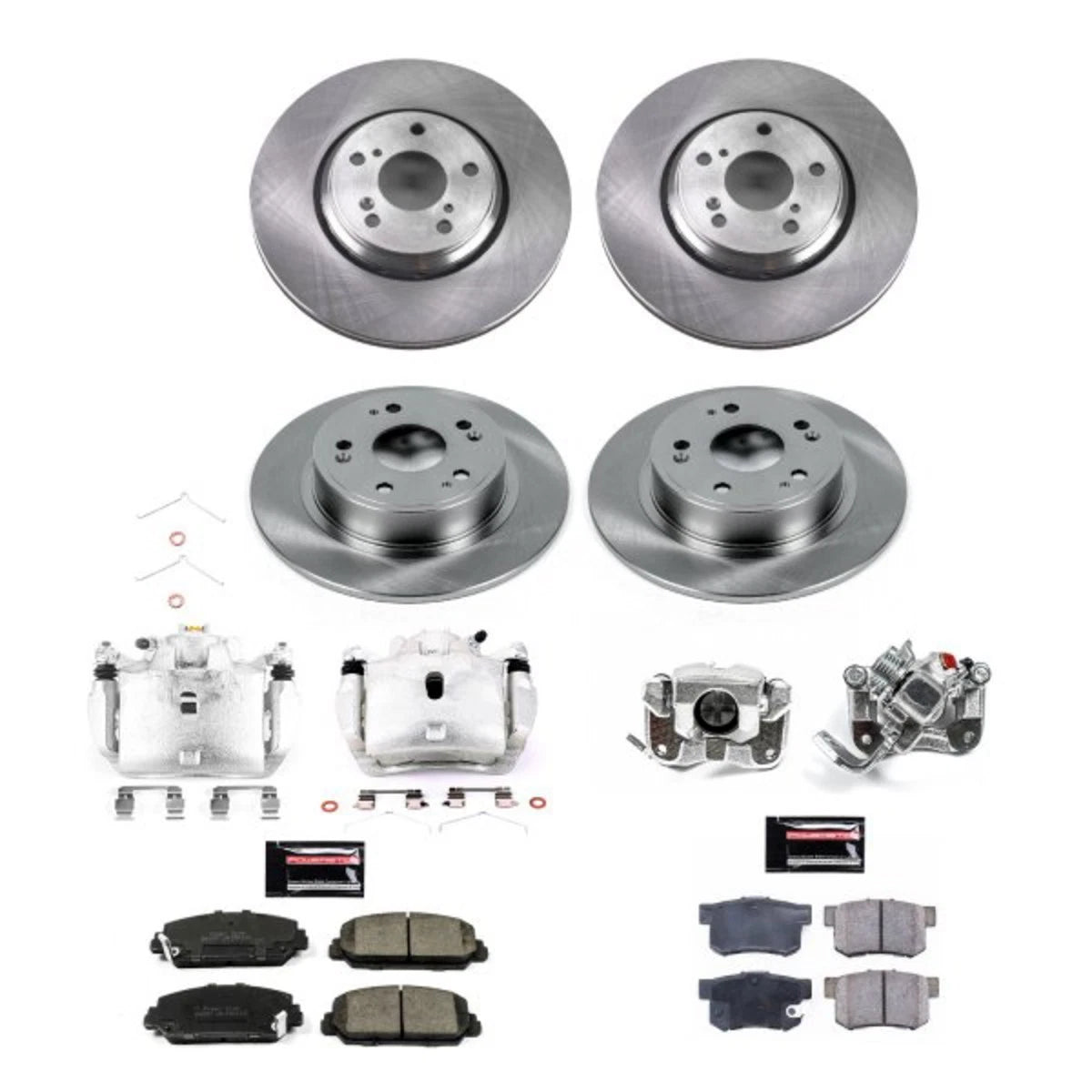 Set of 4 Powerstop Brake Kit with Calipers for Acura ILX (2017–2018) KCOE7529