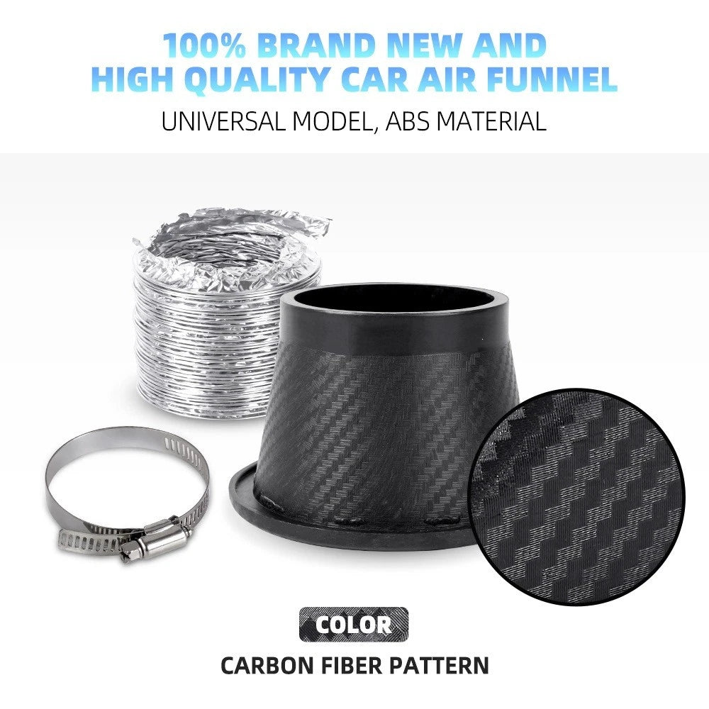 Carbon Fiber Intake Port Round Air Duct Square Air Horn for