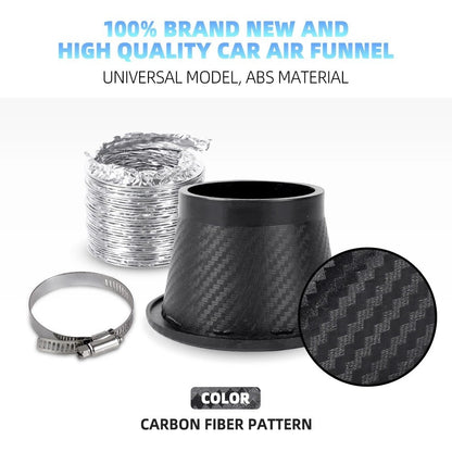 Carbon Fiber Intake Port Round Air Duct Square Air Horn for