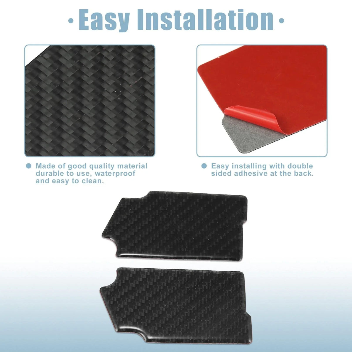 2pcs Carbon Fiber Inner Door Handle Bowl Cover for Ford Mustang (2015–2020)