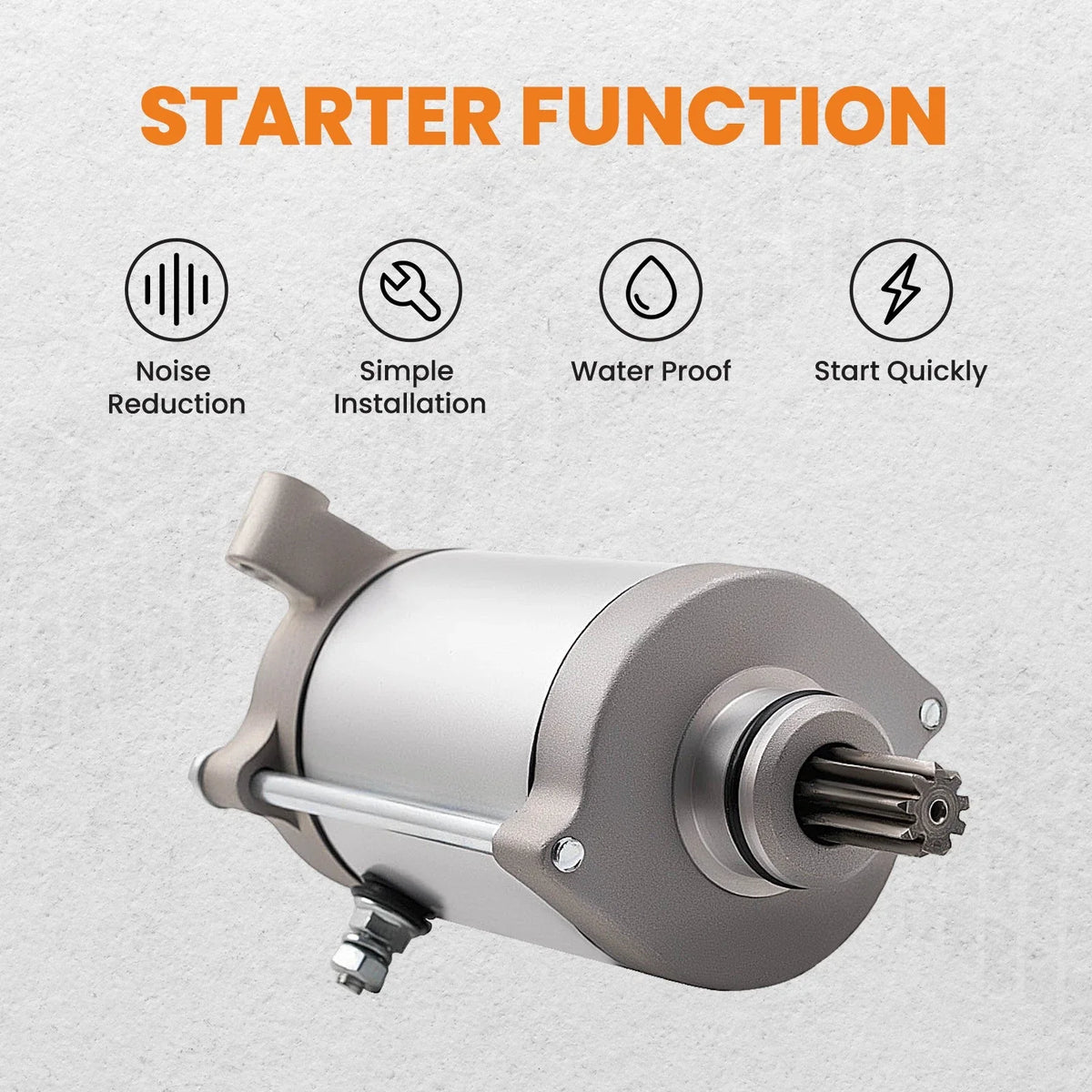 Starter Motor for Yamaha Rhino 450 YXR450F (2006–2009) / 660 YXR660F (2004–2007)
