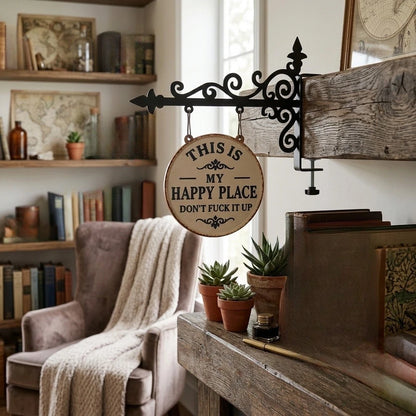 Metal Happy Place Sign for Book Lovers (20cm)