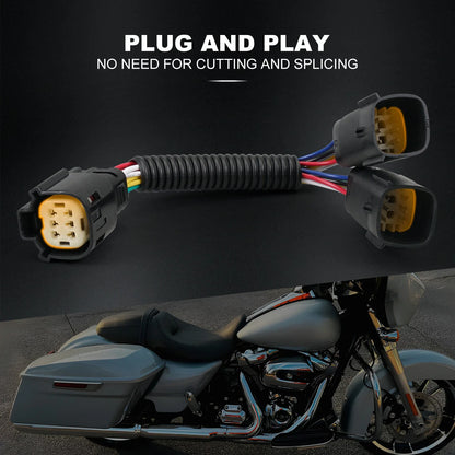 Y-Splitter Extension Light Cable Harness for Harley Street Glide (2014–2023)