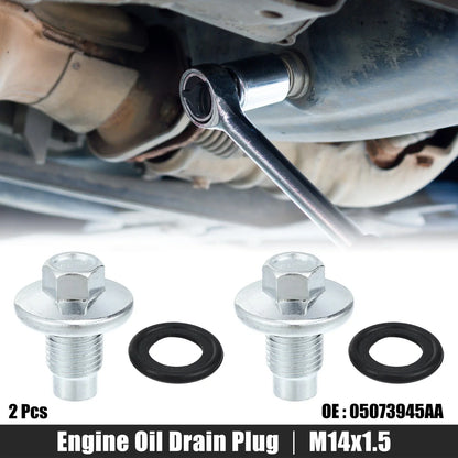 2 Pcs M14x1.5 Steel Engine Oil Drain Plug for Mercedes-Benz 