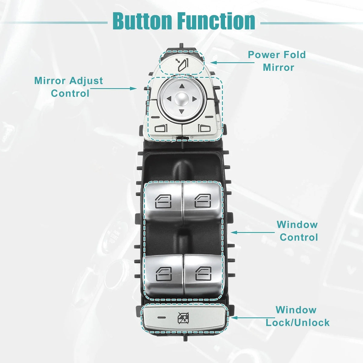 Set of 1 Power Window Switch for Mercedes-Benz GLC300 C300 (2016–2020) No.2059056811