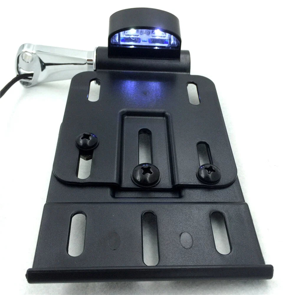 LED Light Side Mount License Plate for Harley Sportster Dyna Fat Boy (2004–UP)