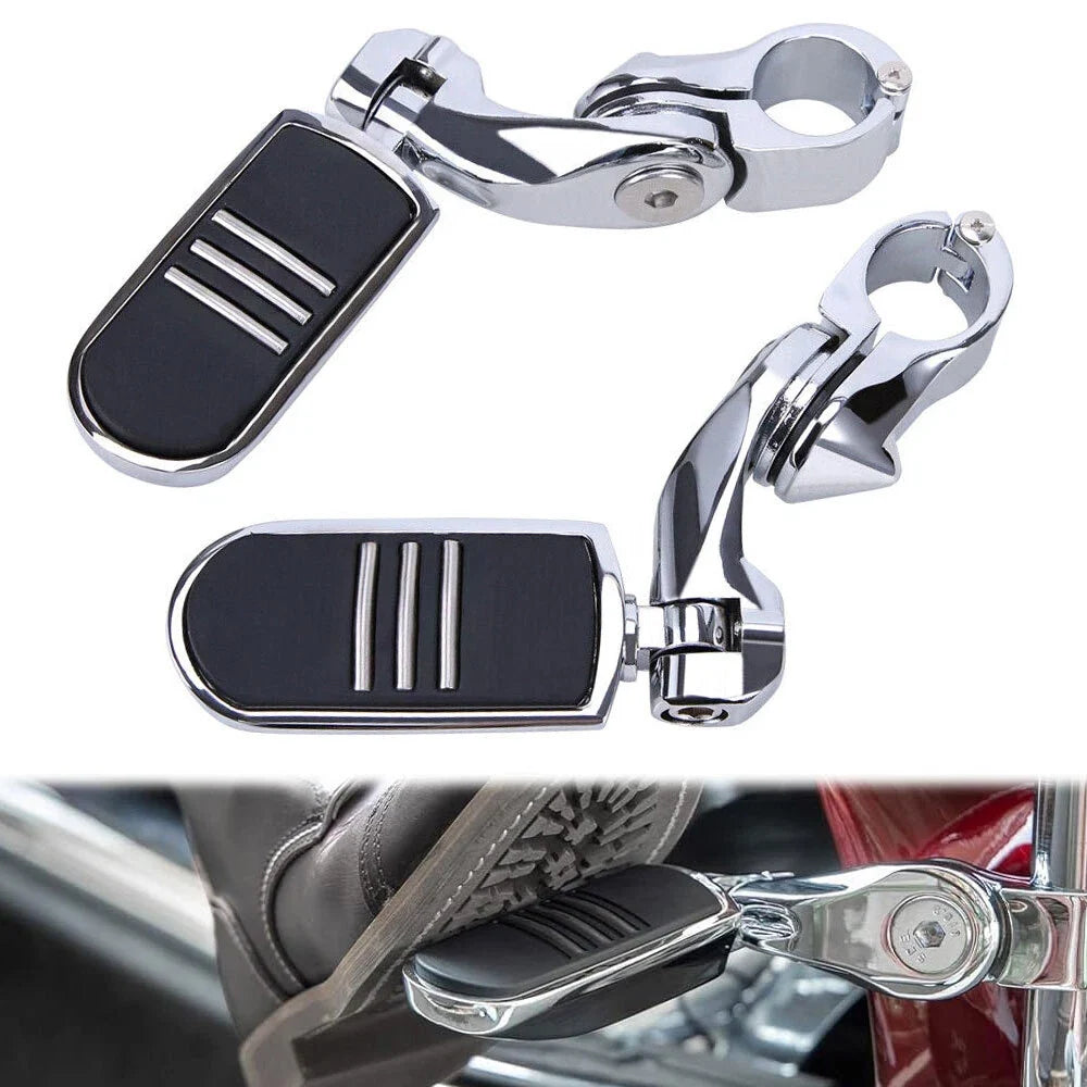 1-1/4" Highway Engine Guard Short Angled Foot Pegs for Harley 883