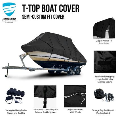 Striper 2101 CC Center Console Fishing T-Top Hard-Top Cover (Black)