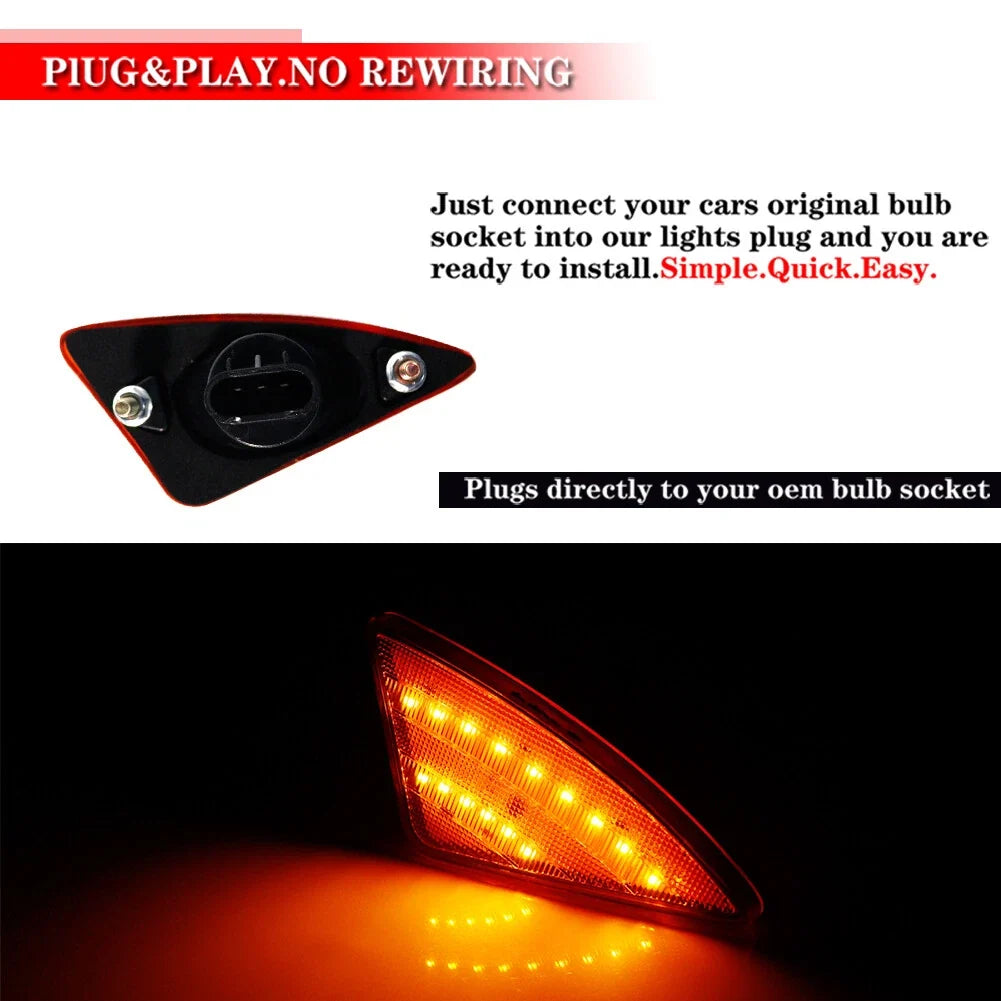 Amber Lens Front Turn Signal Lights for Kenworth T660 T170 T270 T370