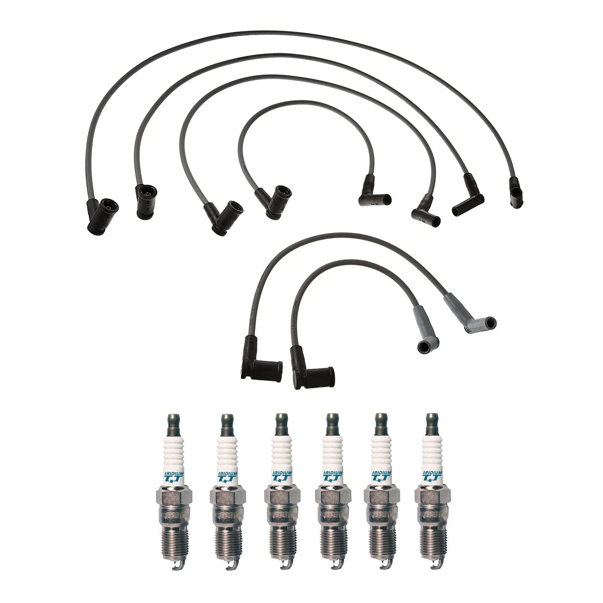 Denso 8mm Wire Set & 6 Iridium TT Spark Plugs for Ford Mazda 3.0L V6 (2000–2006)