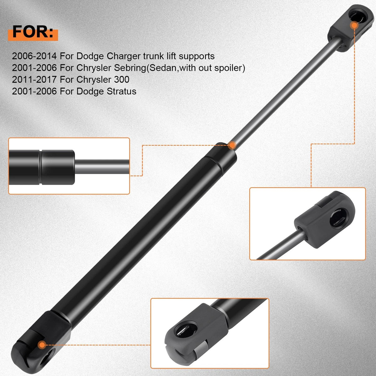 2X Rear Trunk Lift Supports for Chrysler Dodge Charger (W/O Spoiler)
