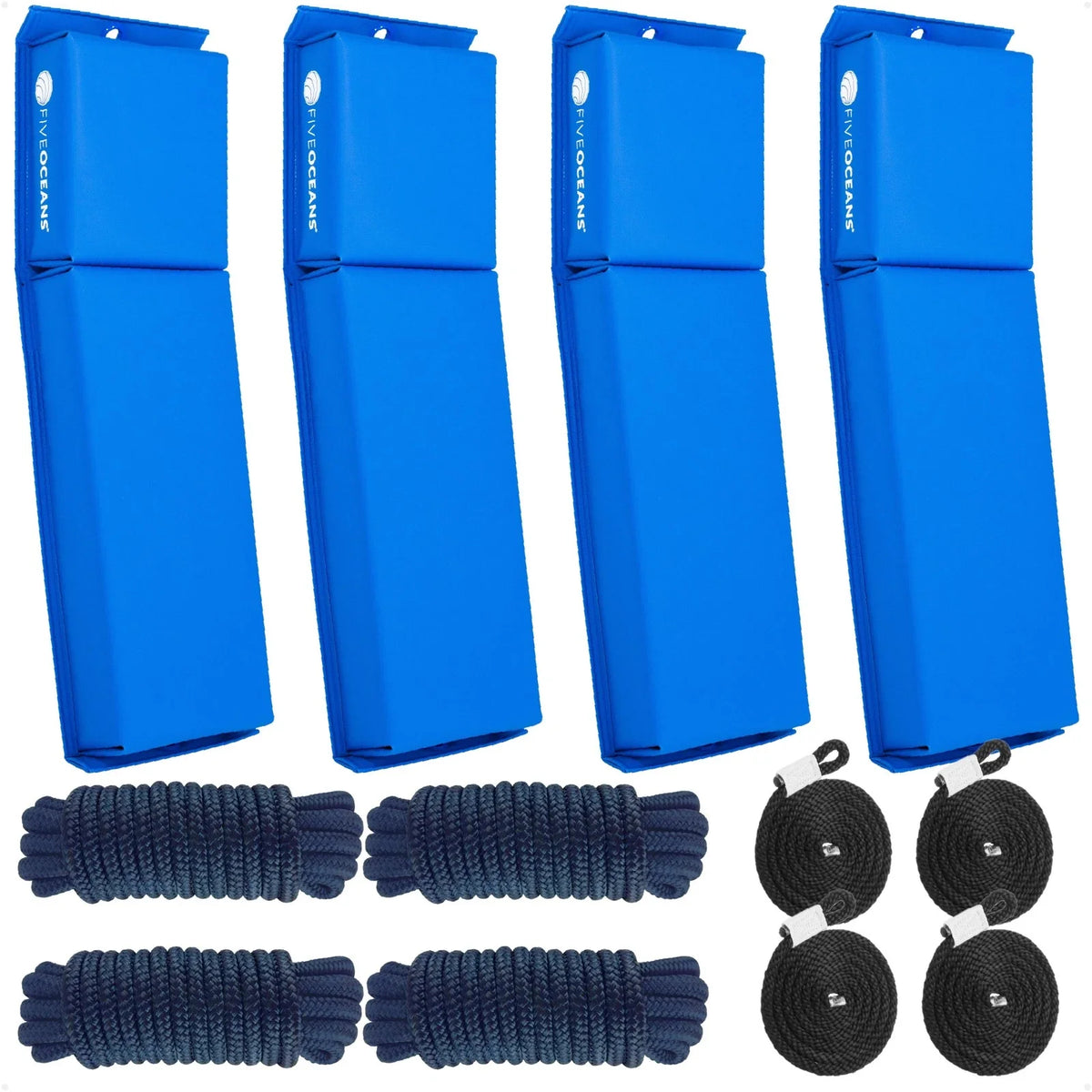 4-Pack Blue Flat Boat Fender Kit 24" x 6-7/8" x 2-1/2"