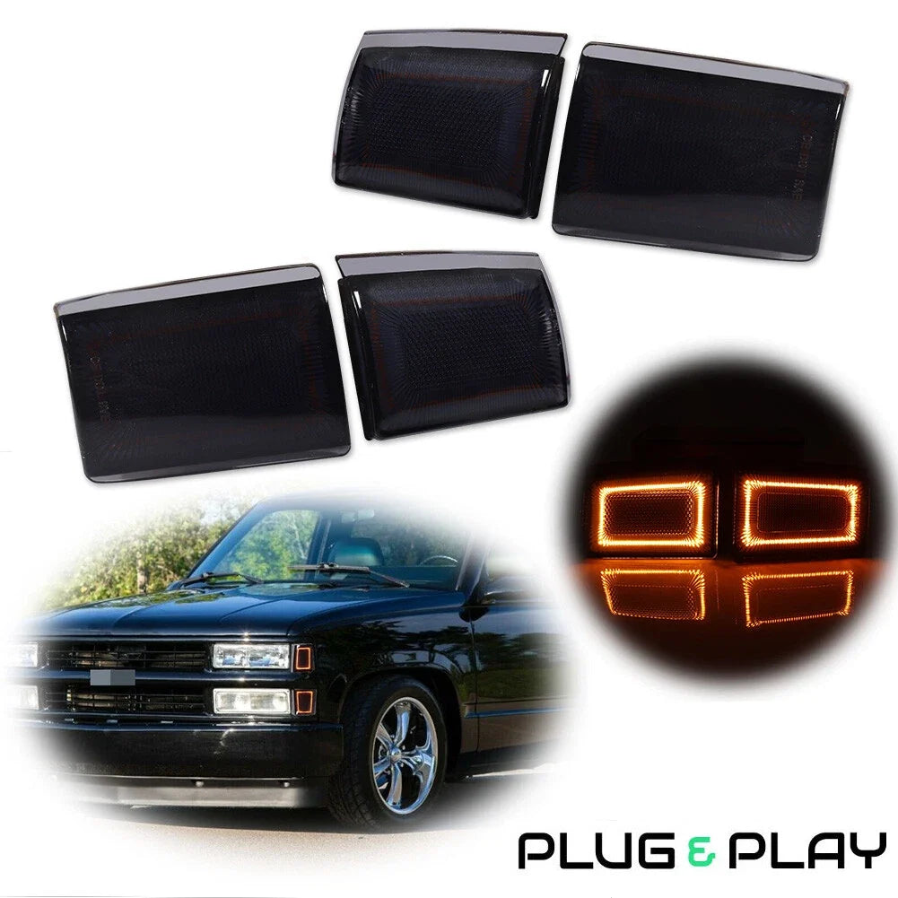 Amber LED Side Marker Lights for Chevrolet C/K 1500 2500 3500 Suburban Blazer